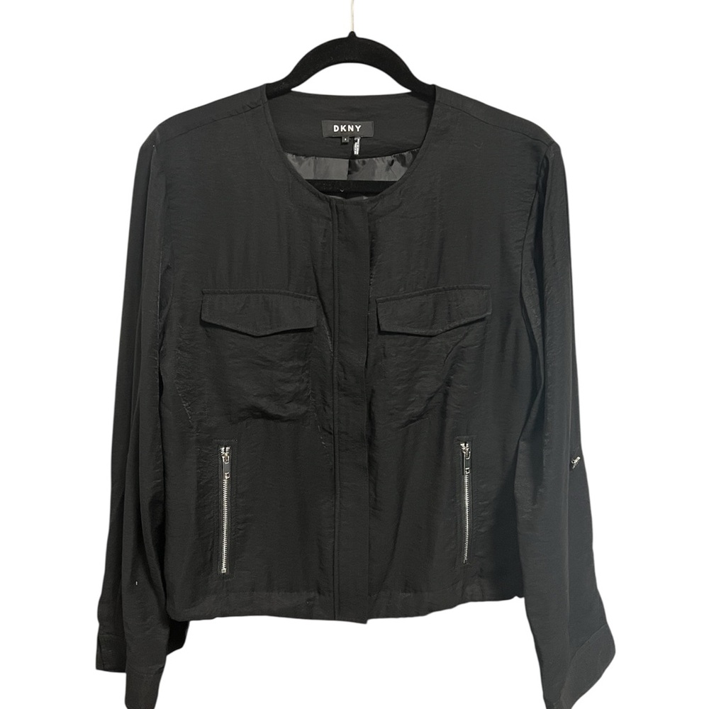 DKNY Black Utility Jacket with Lightweight Fabric Size S